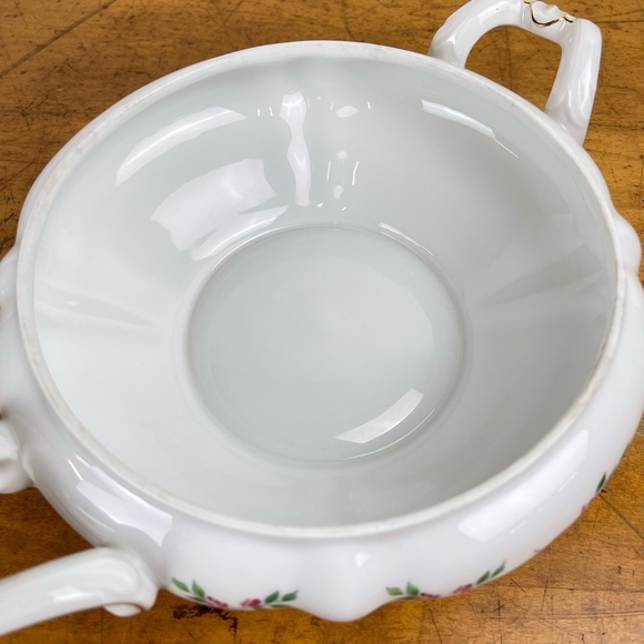 Vintage Crown Bavaria Juliette Covered Round Serving Bowl Handles Gold Trim - Picture 7 of 12